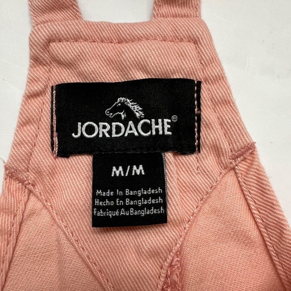 Jordache Overalls Size M Summer Peach 100% Cotton Large Pockets Tie Straps - Picture 5 of 6